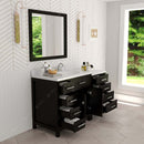 Modern Fittings Caroline Parkway 57" Single Bath Vanity with Calacatta Quartz Top and Round Sink