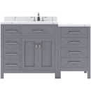 Modern Fittings Caroline Parkway 57" Single Bath Vanity with Calacatta Quartz Top and Round Sink