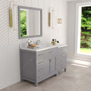 Modern Fittings Caroline Parkway 57" Single Bath Vanity with Calacatta Quartz Top and Round Sink Faucet