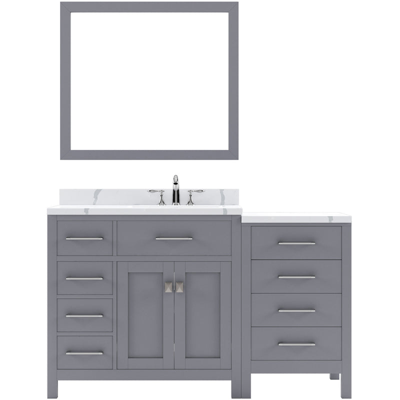 Modern Fittings Caroline Parkway 57" Single Bath Vanity with Calacatta Quartz Top and Round Sink