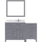 Modern Fittings Caroline Parkway 57" Single Bath Vanity with Calacatta Quartz Top and Round Sink Faucet