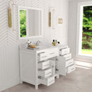 Modern Fittings Caroline Parkway 57" Single Bath Vanity with Calacatta Quartz Top and Round Sink Faucet