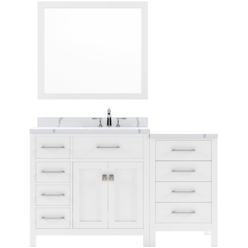 Modern Fittings Caroline Parkway 57" Single Bath Vanity with Calacatta Quartz Top and Round Sink Faucet