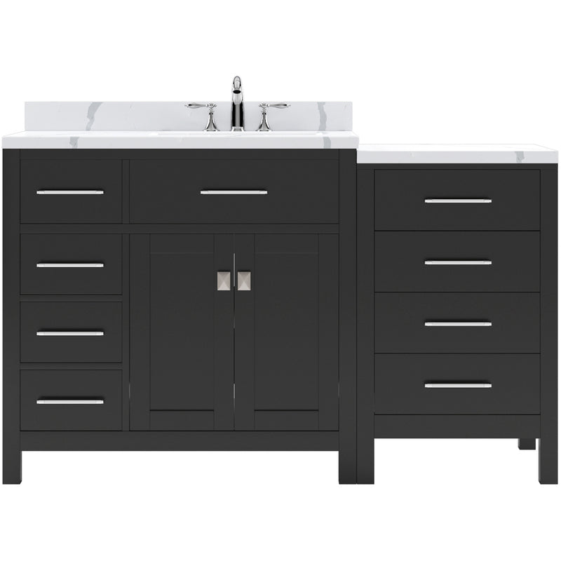 Modern Fittings Caroline Parkway 57" Single Bath Vanity with Calacatta Quartz Top and Square Sink