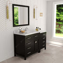 Modern Fittings Caroline Parkway 57" Single Bath Vanity with Calacatta Quartz Top and Square Sink Faucet