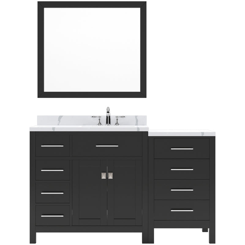 Modern Fittings Caroline Parkway 57" Single Bath Vanity with Calacatta Quartz Top and Square Sink