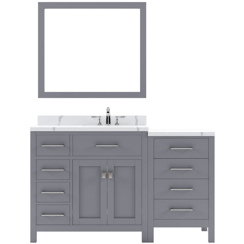 Modern Fittings Caroline Parkway 57" Single Bath Vanity with Calacatta Quartz Top and Square Sink