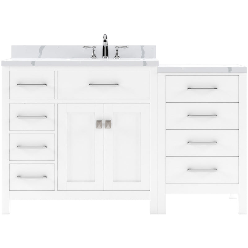 Modern Fittings Caroline Parkway 57" Single Bath Vanity with Calacatta Quartz Top and Square Sink