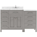 Modern Fittings Caroline Parkway 57" Single Bath Vanity with Cultured Marble Quartz Top and Round Sink