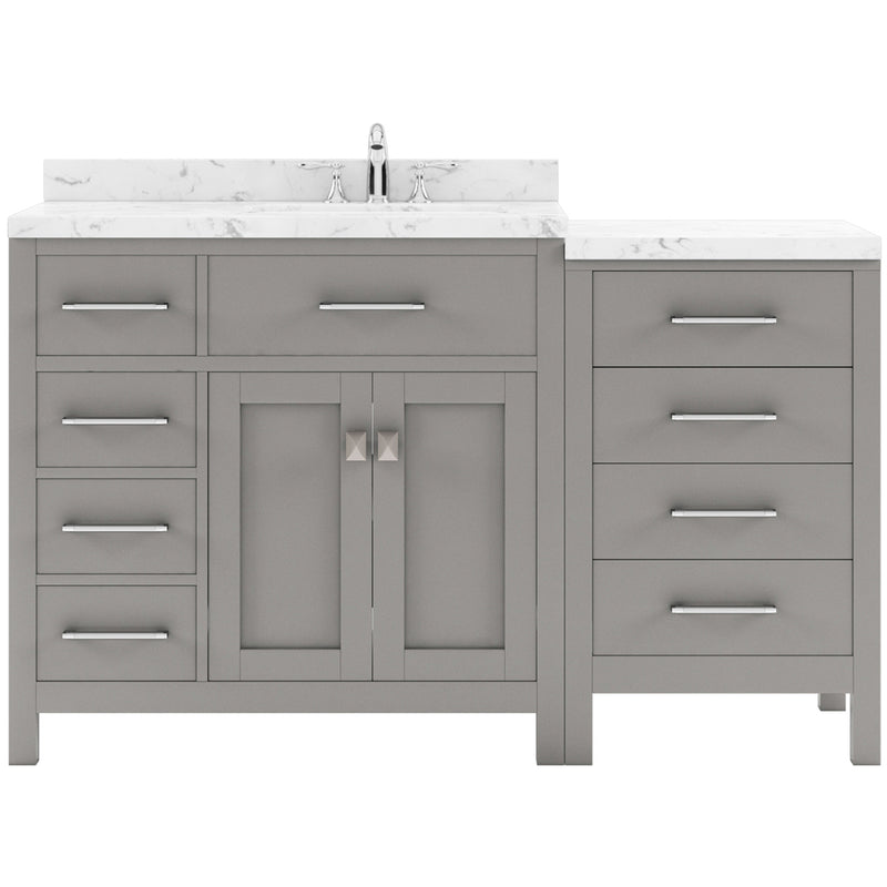 Modern Fittings Caroline Parkway 57" Single Bath Vanity with Cultured Marble Quartz Top and Round Sink