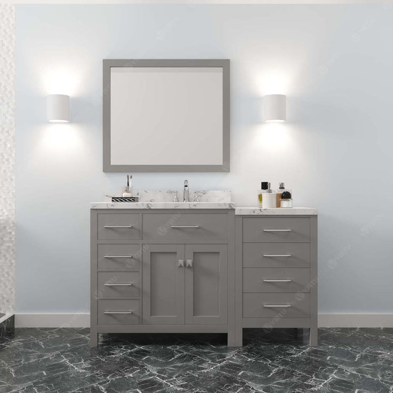 Modern Fittings Caroline Parkway 57" Single Bath Vanity with Cultured Marble Quartz Top and Round Sink