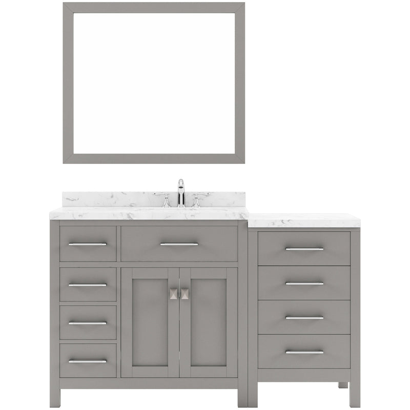 Modern Fittings Caroline Parkway 57" Single Bath Vanity with Cultured Marble Quartz Top and Round Sink