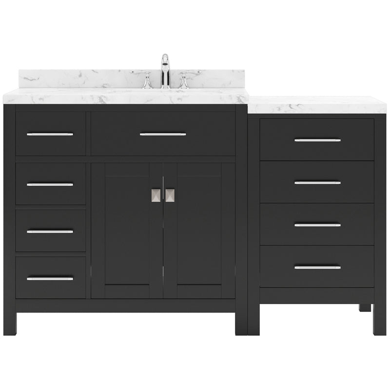 Modern Fittings Caroline Parkway 57" Single Bath Vanity with Cultured Marble Quartz Top and Round Sink