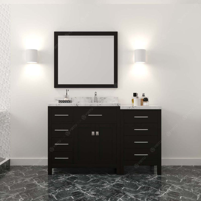 Modern Fittings Caroline Parkway 57" Single Bath Vanity with Cultured Marble Quartz Top and Round Sink Faucet