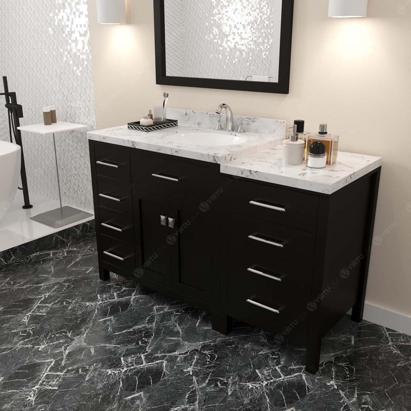 Modern Fittings Caroline Parkway 57" Single Bath Vanity with Cultured Marble Quartz Top and Round Sink