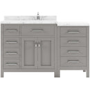 Modern Fittings Caroline Parkway 57" Single Bath Vanity with Cultured Marble Quartz Top and Square Sink