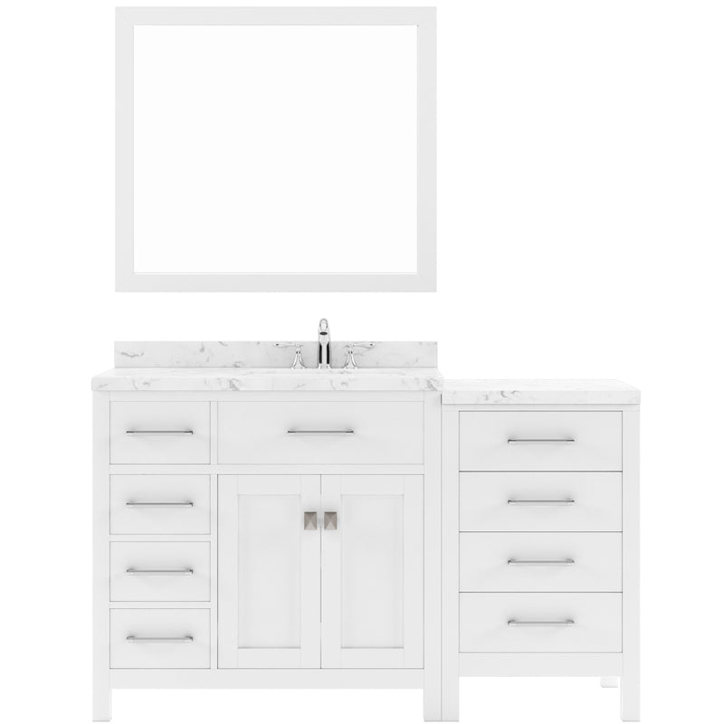 Modern Fittings Caroline Parkway 57" Single Bath Vanity with Cultured Marble Quartz Top and Square Sink