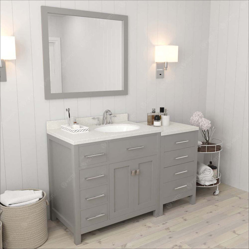 Modern Fittings Caroline Parkway 57" Single Bath Vanity with Quartz Top and Round Sink Faucet