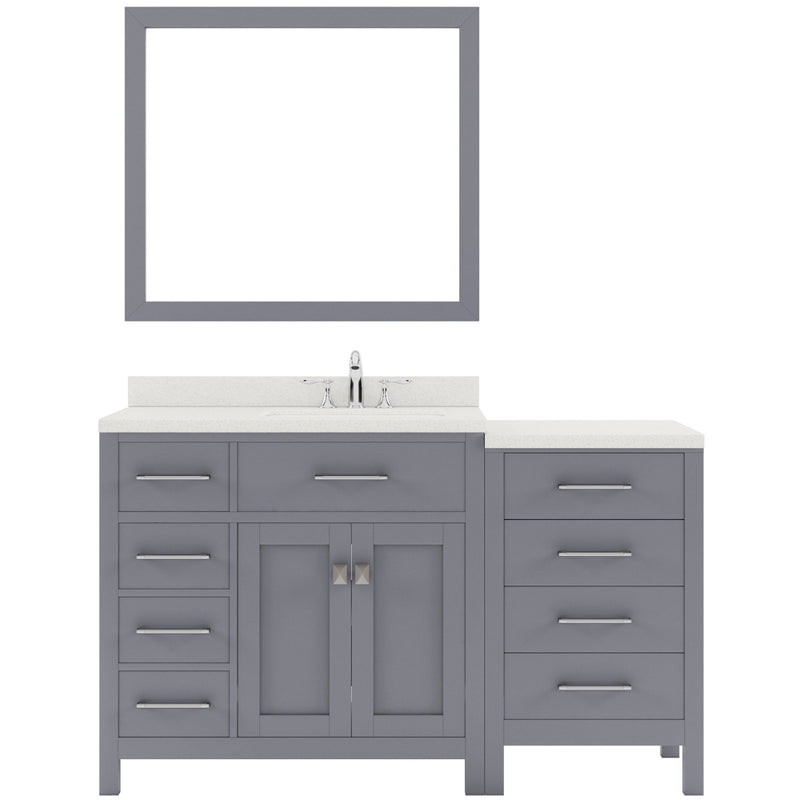 Modern Fittings Caroline Parkway 57" Single Bath Vanity with Quartz Top and Round Sink Faucet
