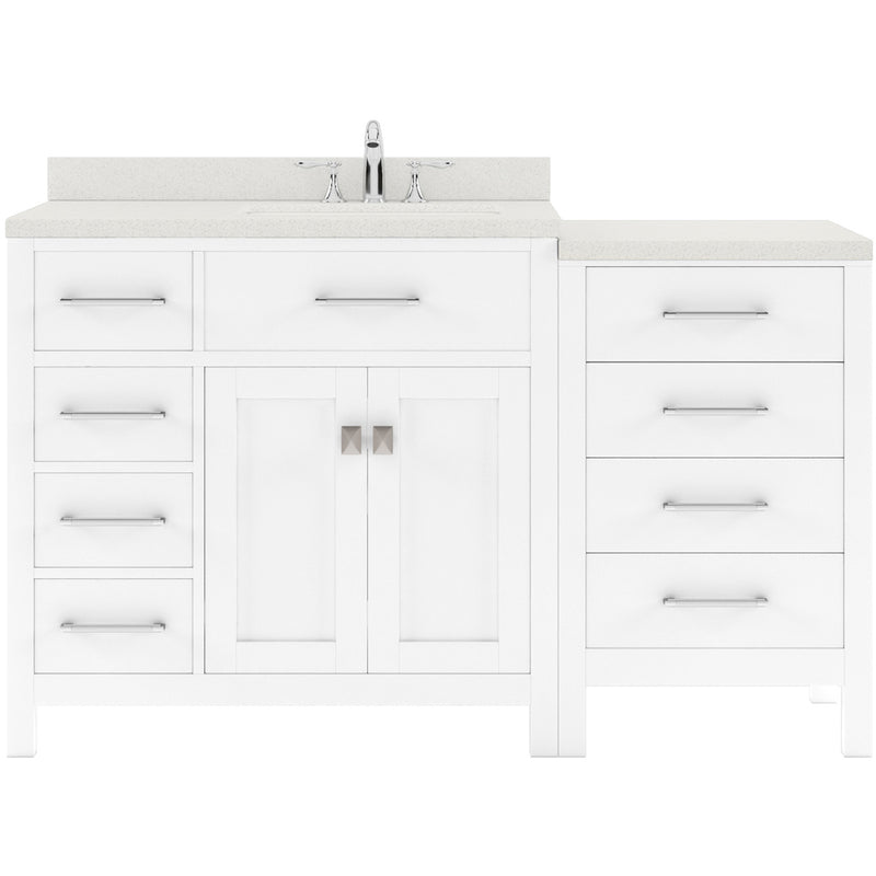 Modern Fittings Caroline Parkway 57" Single Bath Vanity with Quartz Top and Round Sink