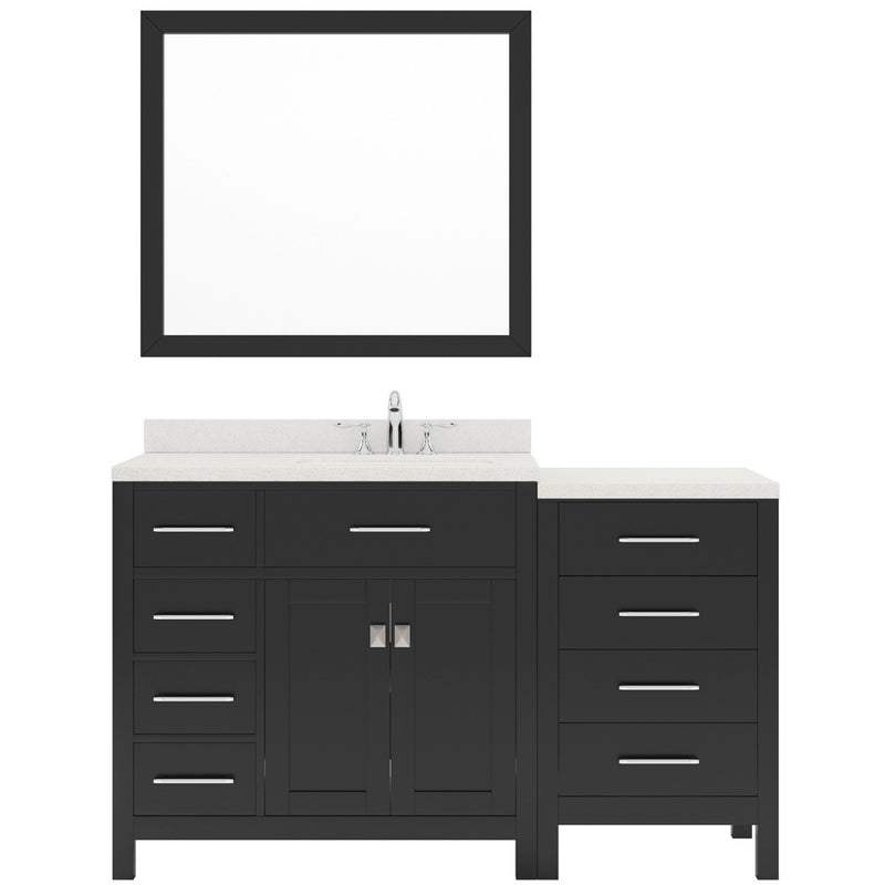 Modern Fittings Caroline Parkway 57" Single Bath Vanity with Quartz Top and Square Sink Faucet