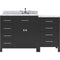 Modern Fittings Caroline Parkway 57" Single Bath Vanity with Marble Top and Round Sink