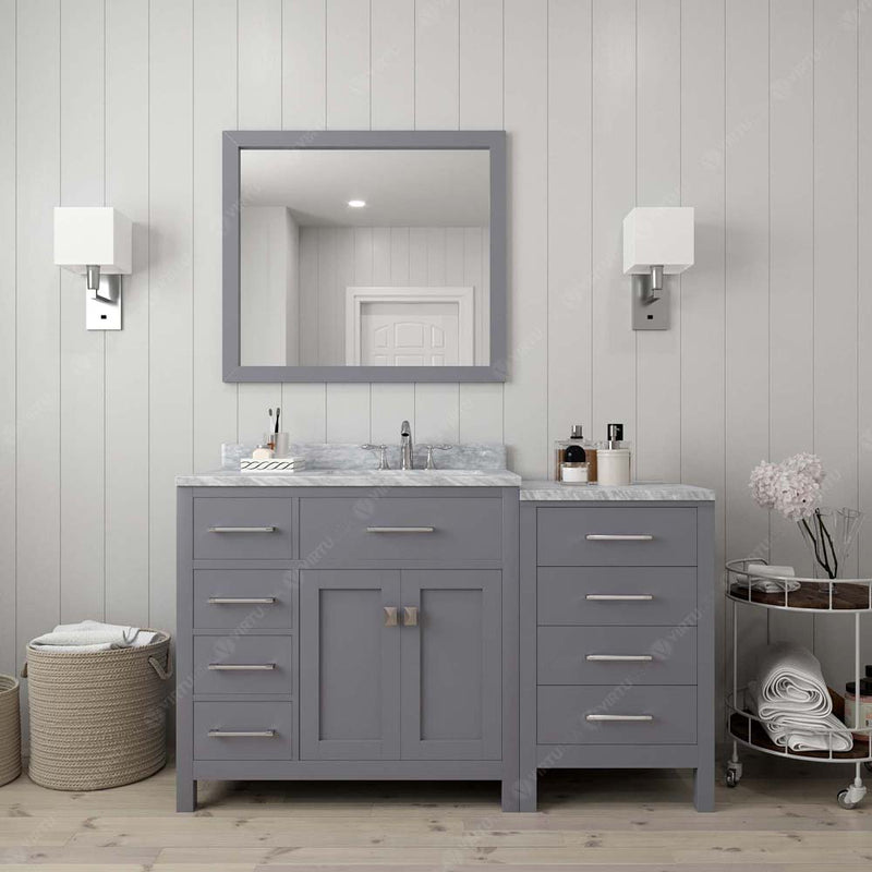 Modern Fittings Caroline Parkway 57" Single Bath Vanity with Marble Top and Round Sink Faucet