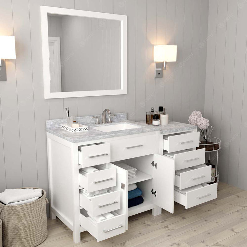 Modern Fittings Caroline Parkway 57" Single Bath Vanity with Marble Top and Square Sink