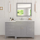 Modern Fittings Caroline Parkway 57" Single Bath Vanity with Calacatta Quartz Top and Square Sink with Faucet and Matching Mirror
