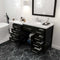 Modern Fittings Caroline Parkway 57" Single Bath Vanity with Cultured Marble Quartz Top and Round Sink with Faucet and Matching Mirror