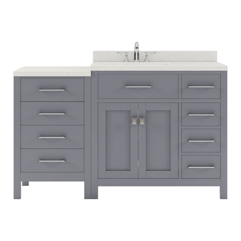 Modern Fittings Caroline Parkway 57" Single Bath Vanity with White Quartz Top and Round Sink