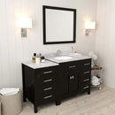 Modern Fittings Caroline Parkway 57" Single Bath Vanity with White Marble Top and Round Sink