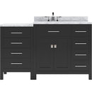 Modern Fittings Caroline Parkway 57" Single Bath Vanity with White Marble Top and Square Sink