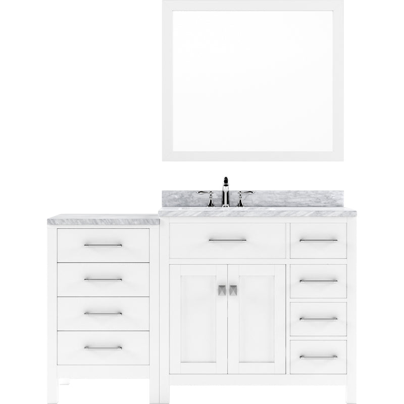 Modern Fittings Caroline Parkway 57" Single Bath Vanity with White Marble Top and Square Sink