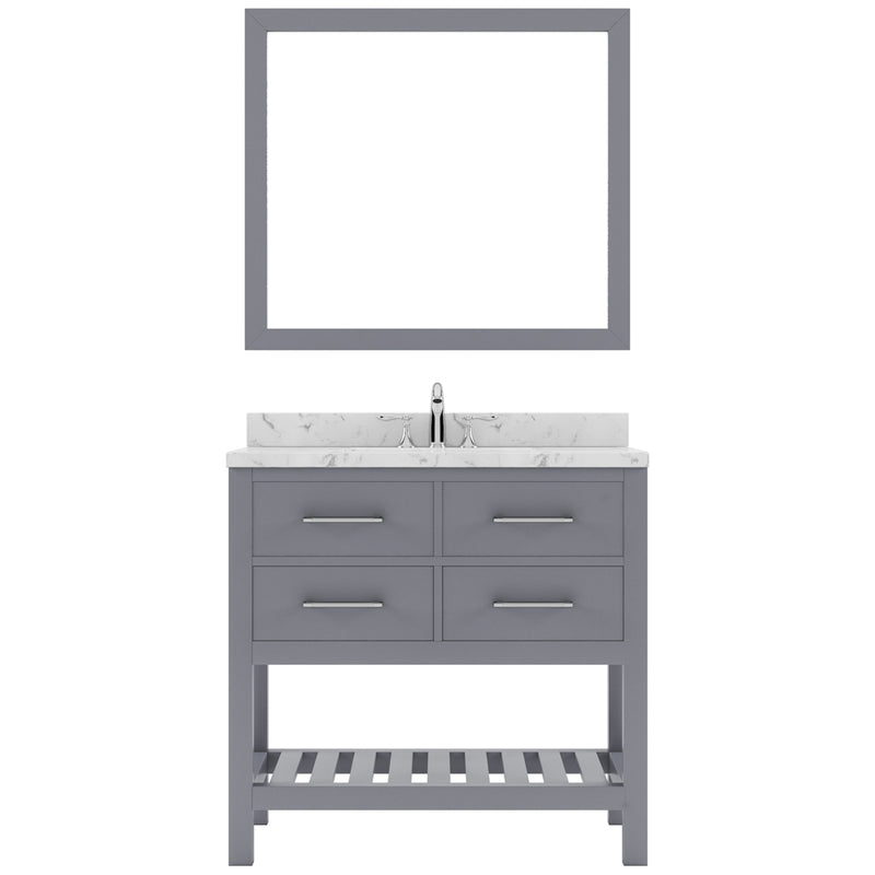 Modern Fittings Caroline Estate 36" Single Bath Vanity with Cultured Marble Quartz Top and Round Sink