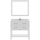 Modern Fittings Caroline Estate 36" Single Bath Vanity with Cultured Marble Quartz Top and Round Sink with Faucet and Matching Mirrors