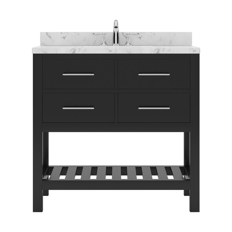 Modern Fittings Caroline Estate 36" Single Bath Vanity with Cultured Marble Quartz Top and Square Sink