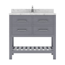 Modern Fittings Caroline Estate 36" Single Bath Vanity with Cultured Marble Quartz Top and Square Sink