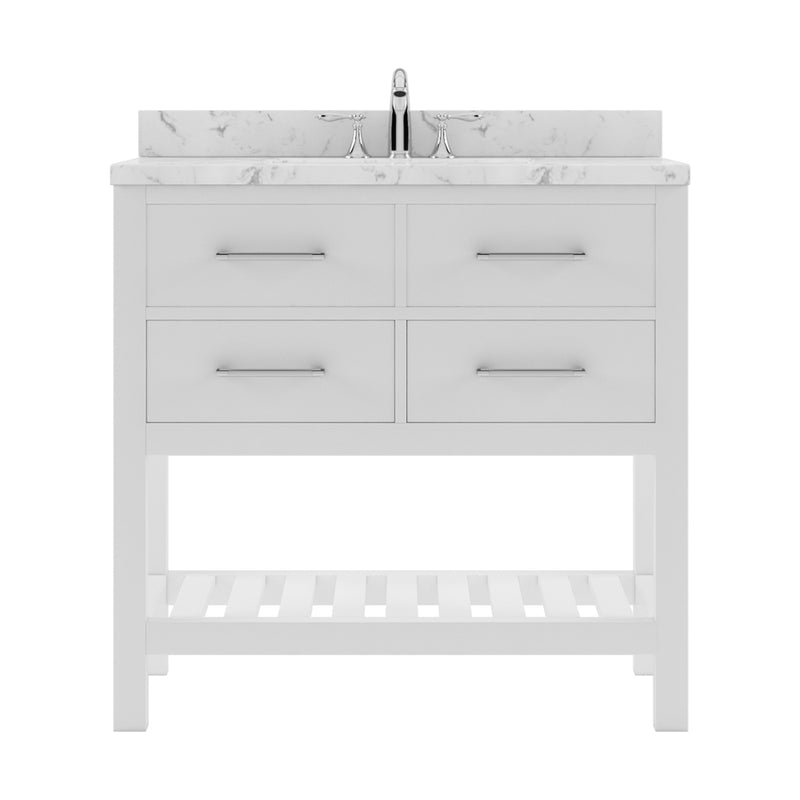 Modern Fittings Caroline Estate 36" Single Bath Vanity with Cultured Marble Quartz Top and Square Sink