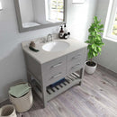 Modern Fittings Caroline Estate 36" Single Bath Vanity with White Quartz Top and Round Sink