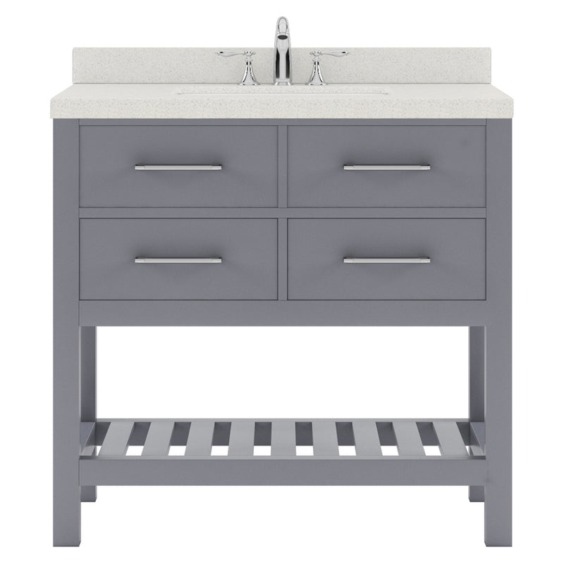 Modern Fittings Caroline Estate 36" Single Bath Vanity with White Quartz Top and Round Sink