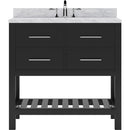 Modern Fittings Caroline Estate 36" Single Bath Vanity with White Marble Top and Square Sink