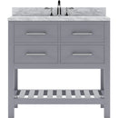 Modern Fittings Caroline Estate 36" Single Bath Vanity with White Marble Top and Square Sink