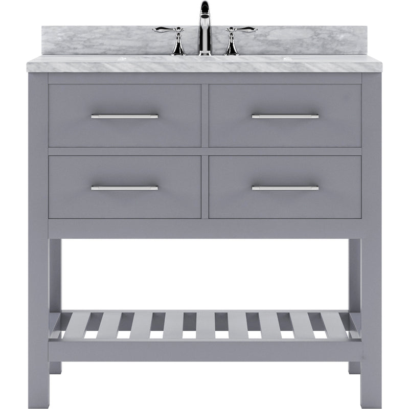 Modern Fittings Caroline Estate 36" Single Bath Vanity with White Marble Top and Square Sink