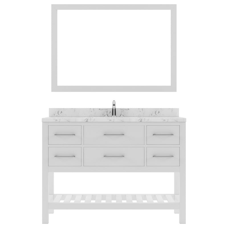 Modern Fittings Caroline Estate 48" Single Bath Vanity with Cultured Marble Quartz Top and Round Sink