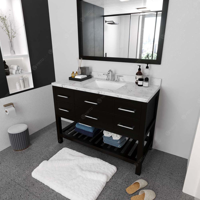 Modern Fittings Caroline Estate 48" Single Bath Vanity with Cultured Marble Quartz Top and Square Sink