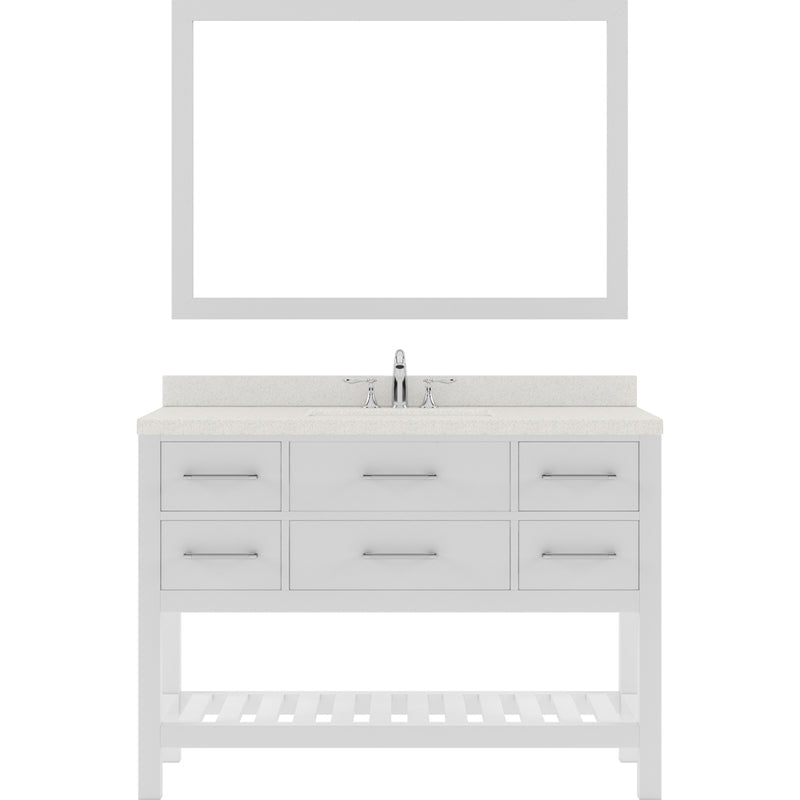 Modern Fittings Caroline Estate 48" Single Bath Vanity with White Quartz Top and Round Sink