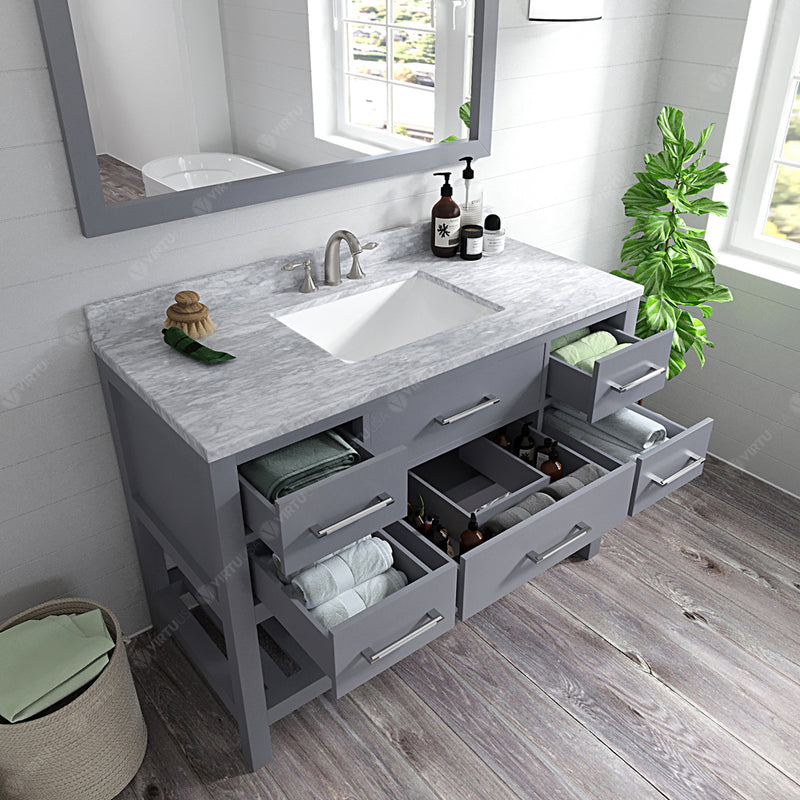 Modern Fittings Caroline Estate 48" Single Bath Vanity with Marble Top and Square Sink Faucet