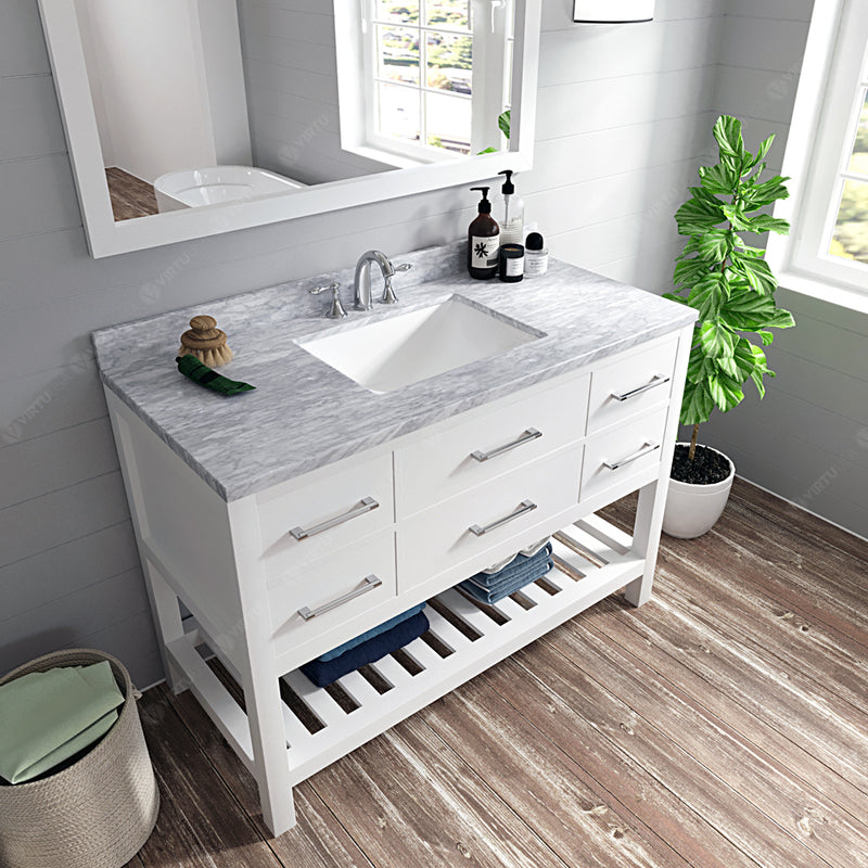 Modern Fittings Caroline Estate 48" Single Bath Vanity with Marble Top and Square Sink Faucet