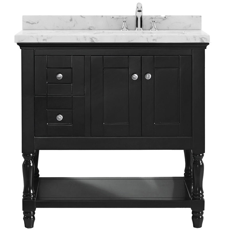 Modern Fittings Julianna 36" Single Bath Vanity with Cultured Marble Quartz Top and Square Sink